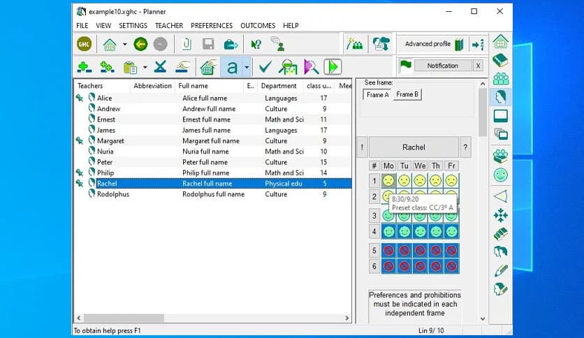 GHC Timetables generator EN