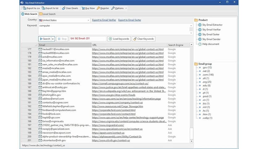 Sky Email Extractor 9.0.0.4