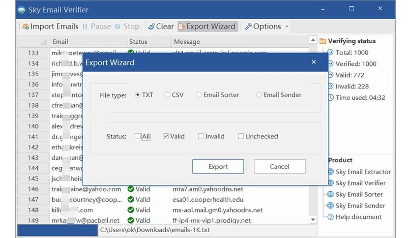 Sky Email Verifier 7.0.1.6