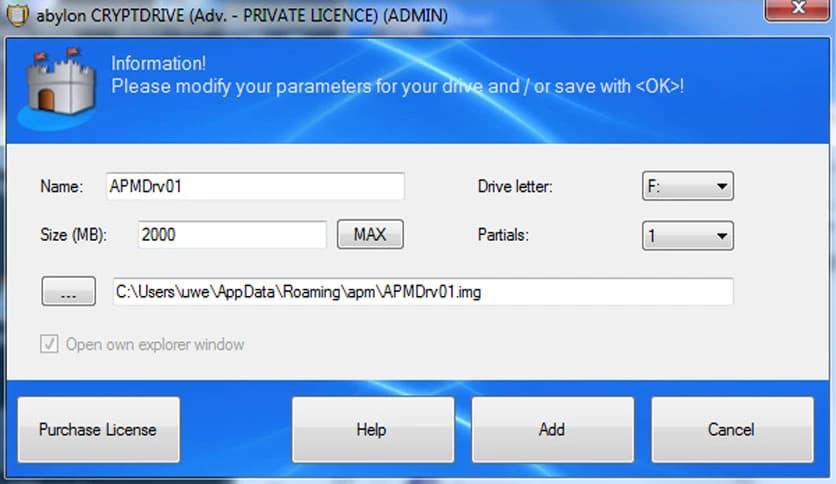 Abylon CRYPTDRIVE 25.30.09.01