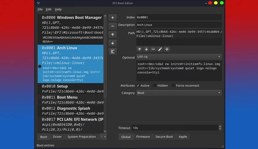 EFI Boot Editor 1.5.5