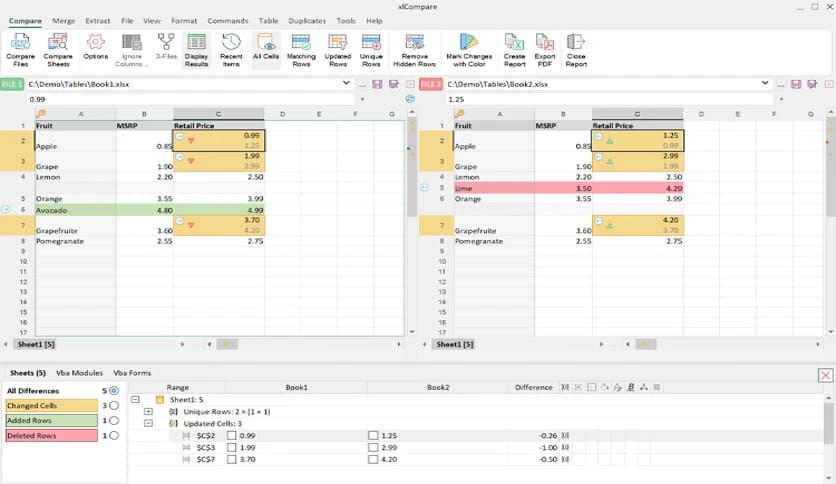 Spreadsheet Tools xlCompare 11.01.35