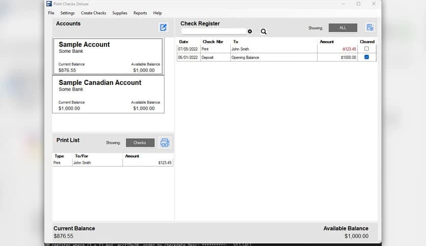 Print Checks Deluxe 1.67