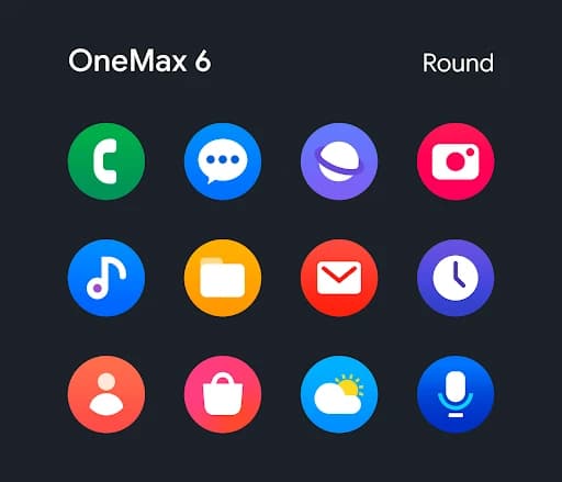 OneMax 6 – Icon Pack (Round) 5.5