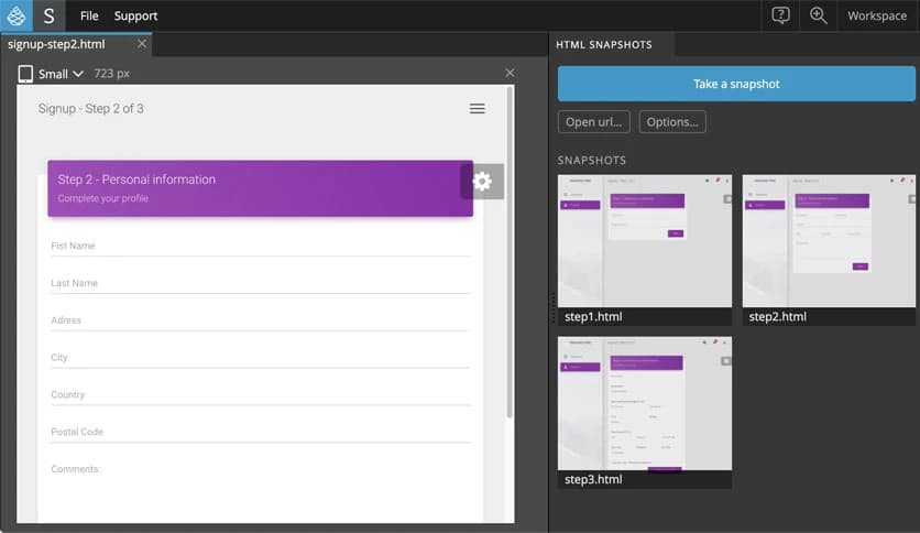 Pinegrow Snapshots 1.1