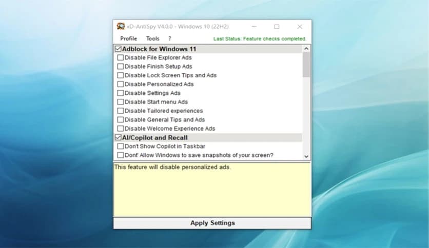 Builtbybel XD-AntiSpy 4.13.0