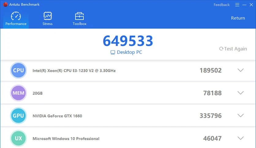 AnTuTu Benchmark 2.0.0.1192
