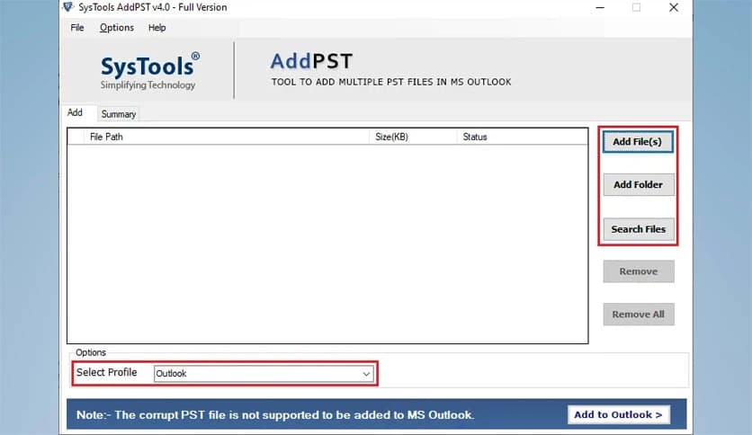 SysTools AddPST 4.0