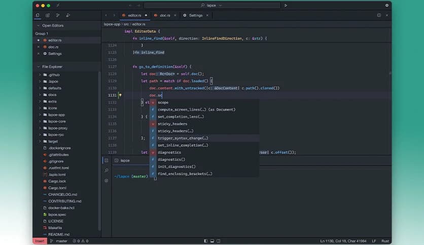 Lapce Code Editor 0.4.3