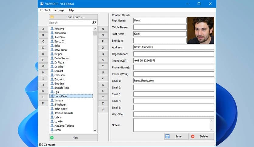 VovSoft VCF Editor 2.3