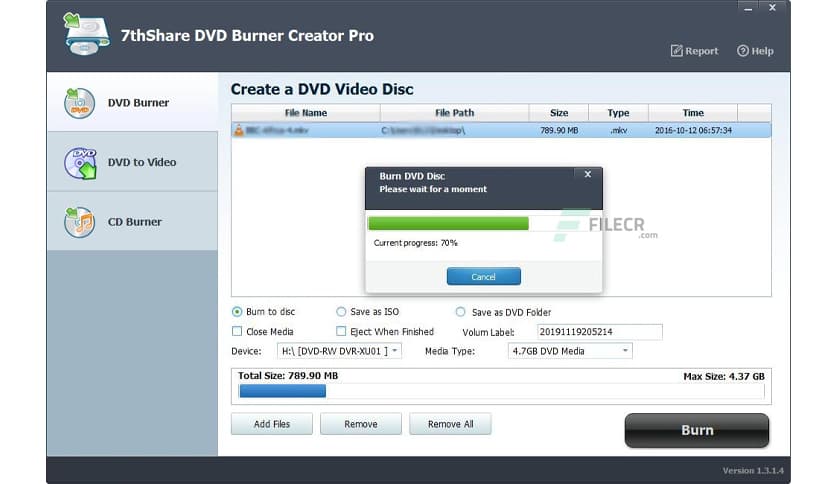 7thShare DVD Burner Creator Pro 1.4.0