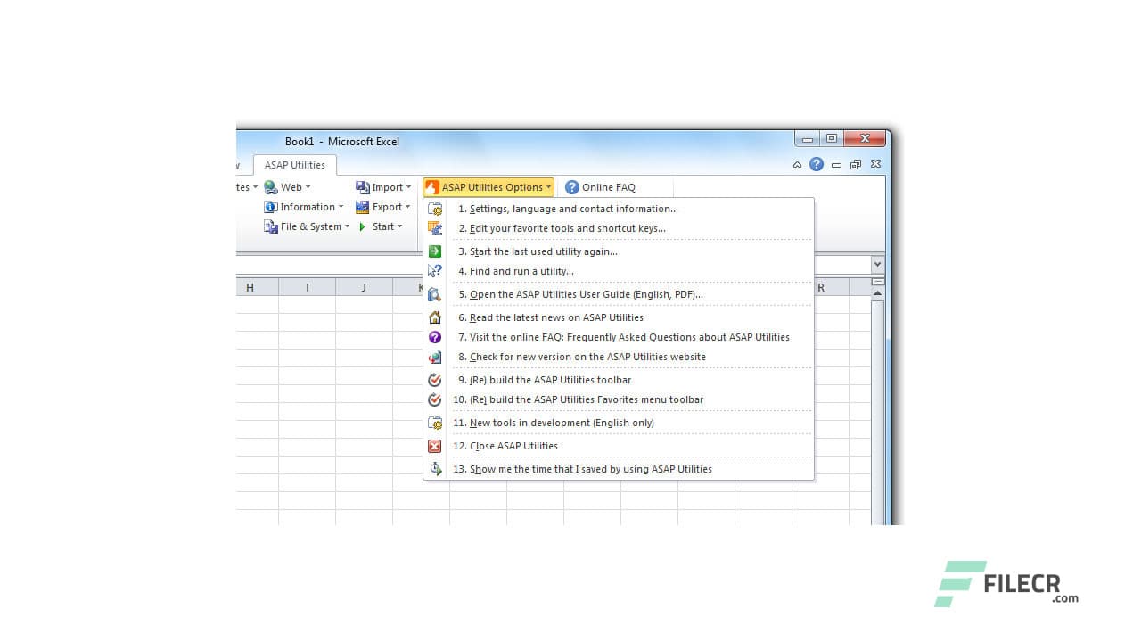ASAP Utilities for Excel 9.1