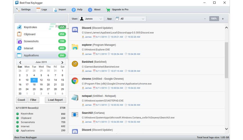 Best Free Keylogger Pro 7.2.1