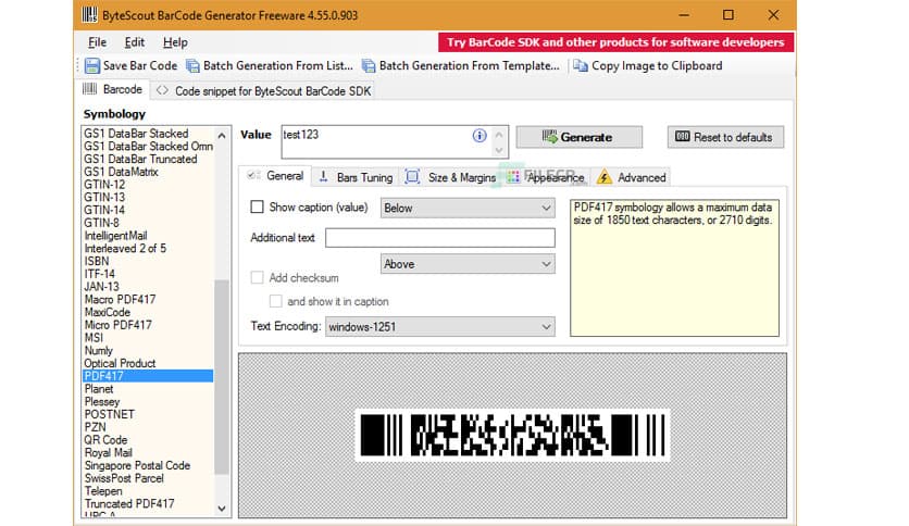ByteScout BarCode Generator 6.2.0.1128 Business