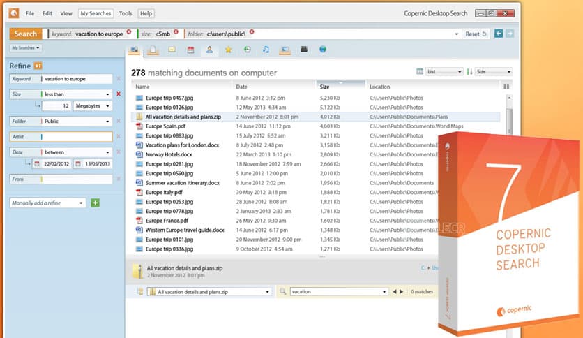 Copernic Desktop Search 7.1.1 Build 13217