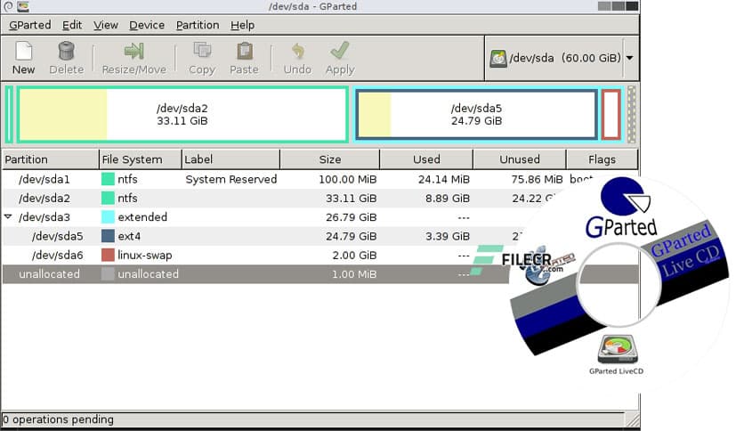 Gnome Partition Editor (GPartEd) Live 1.8.0-2 Stable