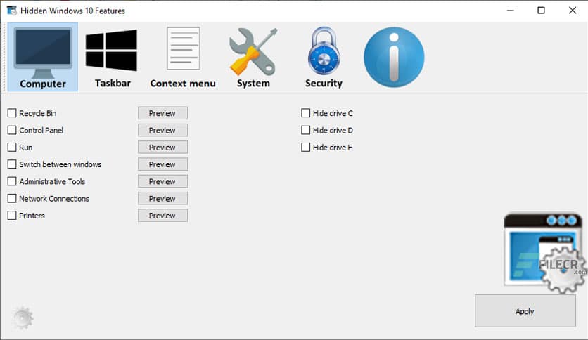 Hidden Windows 10 Features 1.3.1