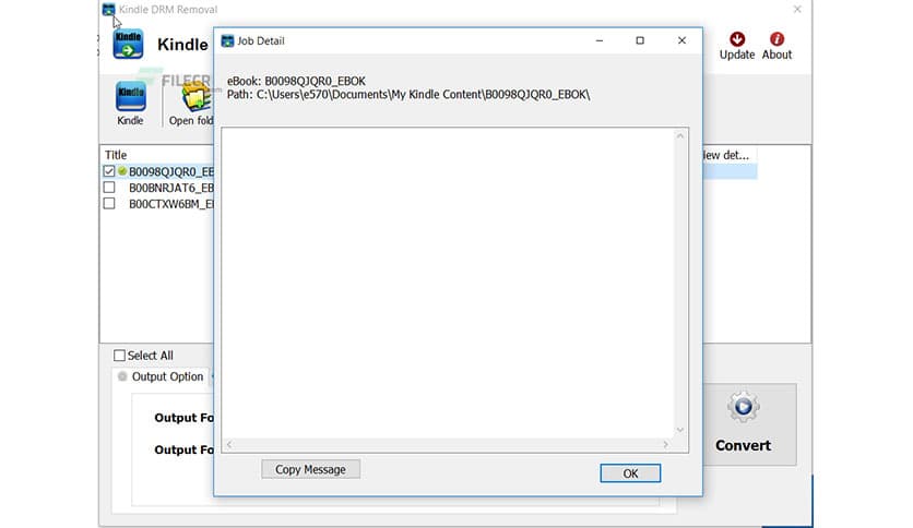 Kindle DRM Removal 4.23.11202.385