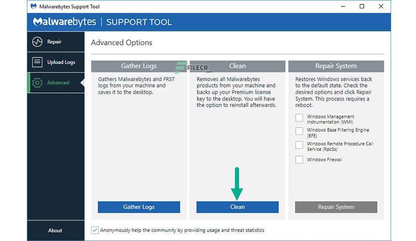 Malwarebytes Support Tool 1.9.17.1158