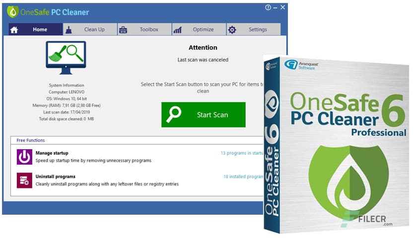 OneSafe PC Cleaner Pro 9.1.0.0