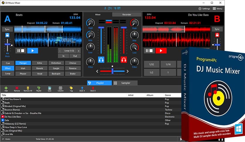 Program4Pc DJ Music Mixer 8.6
