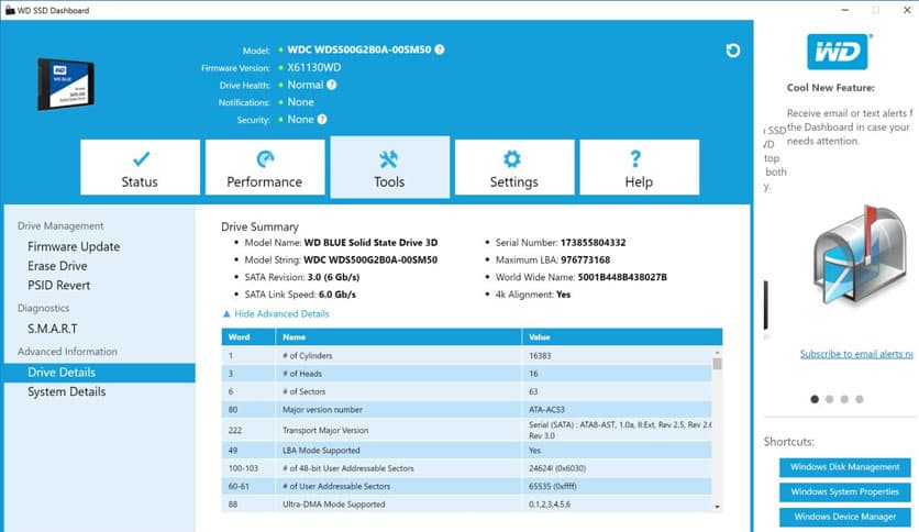 SanDisk SSD Dashboard 5.1.2.2