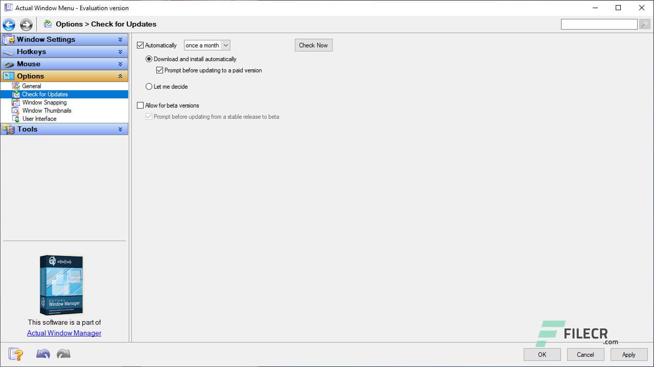 Actual Window Menu 8.15.3
