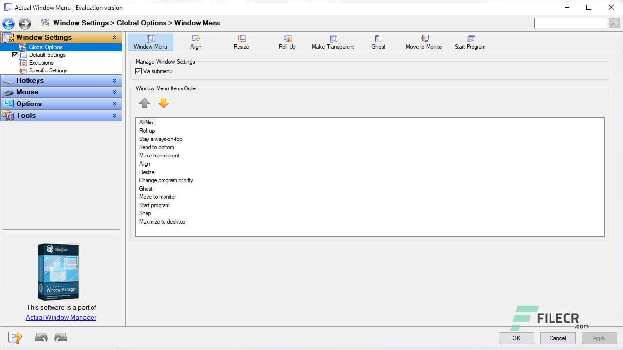 Actual Window Menu 8.15.3