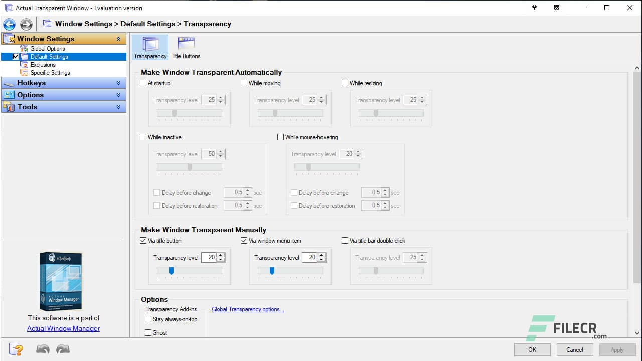 Actual Transparent Window 8.15.3