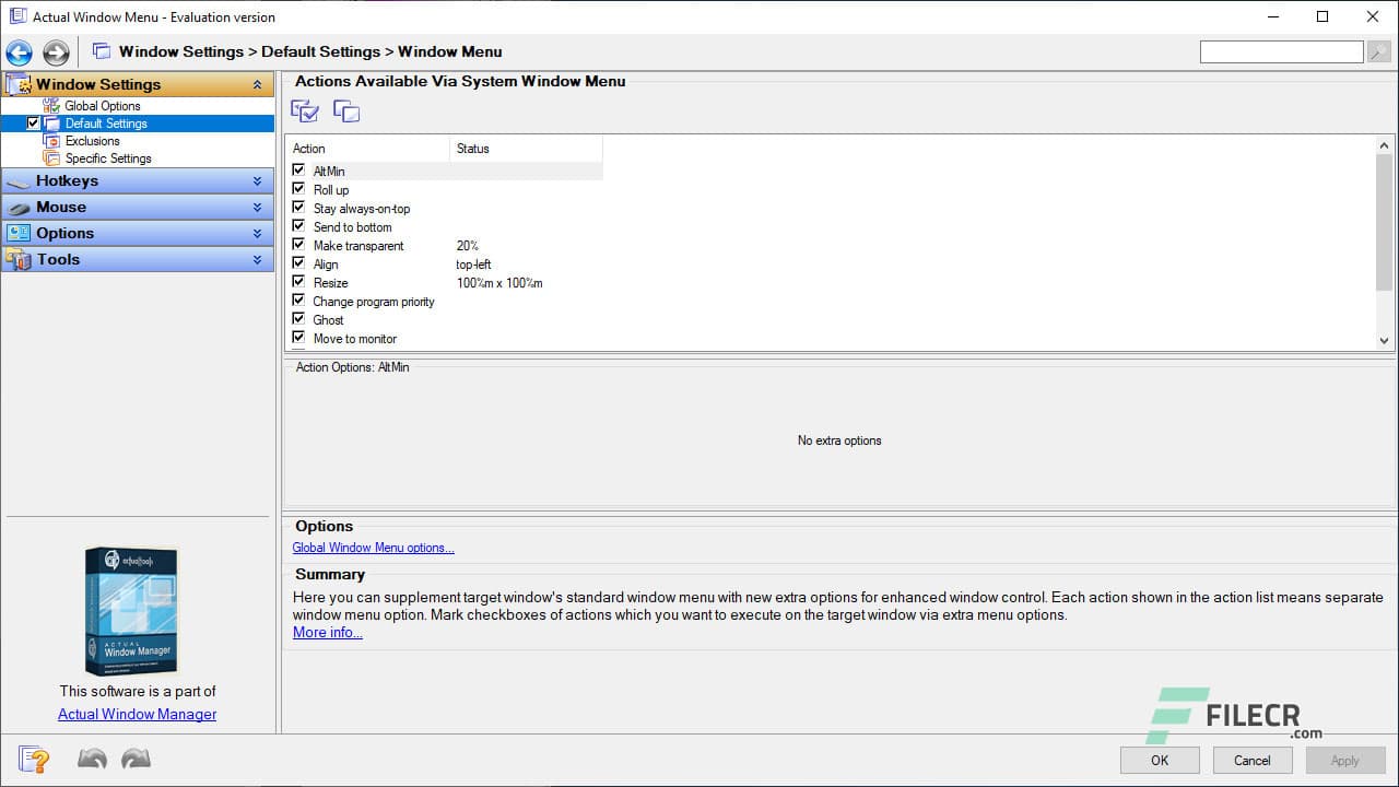 Actual Window Menu 8.15.3