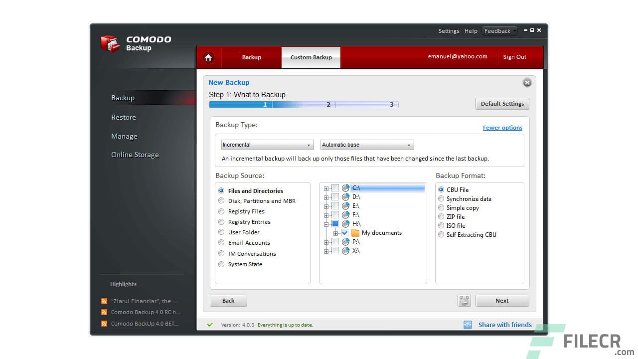 Comodo Backup