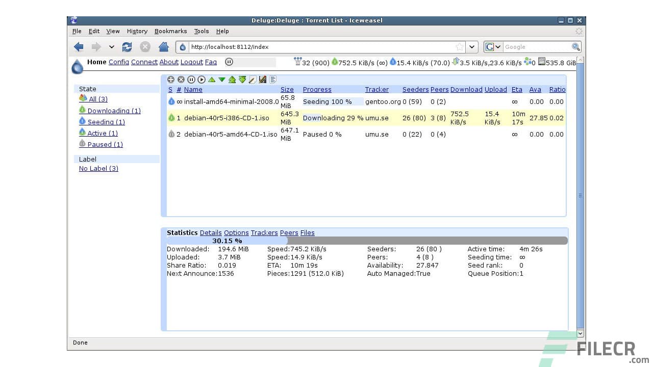 Deluge BitTorrent Client 2.1.1