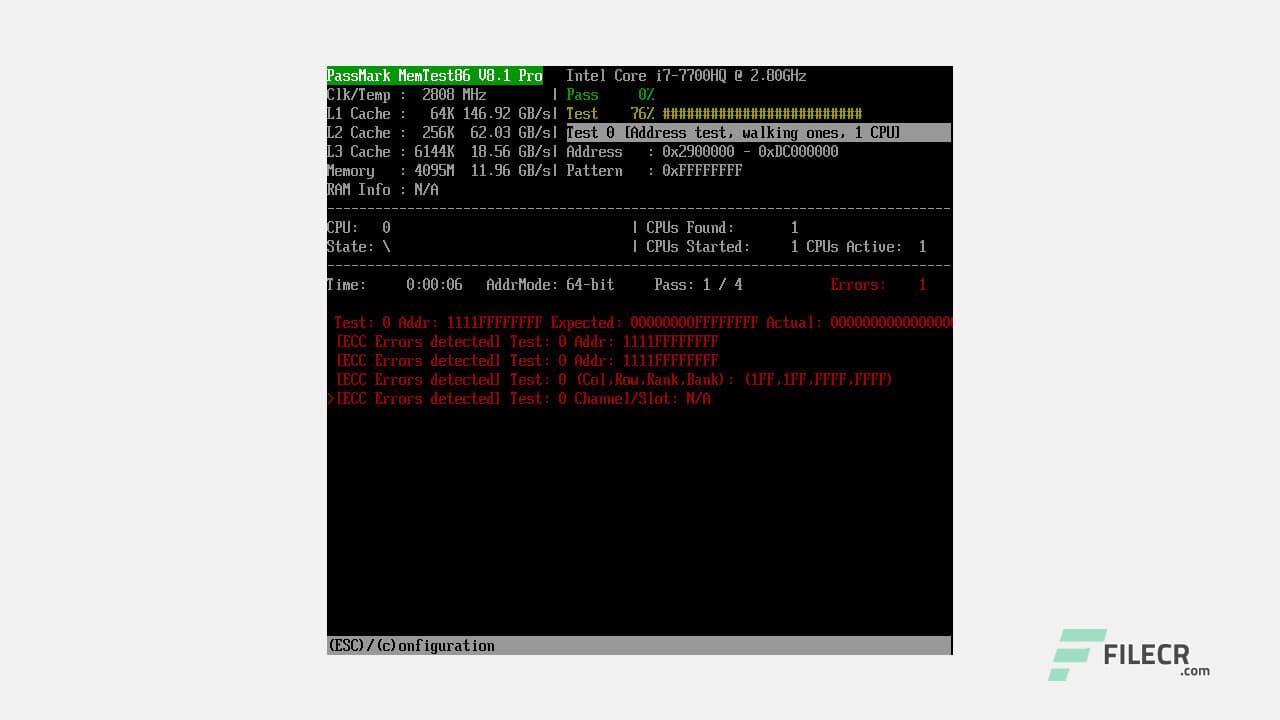PassMark MemTest86 Pro 11.6.1000