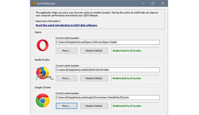 SoftPerfect Cache Relocator 1.9