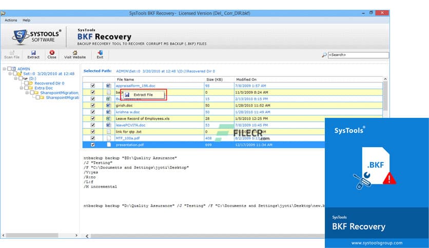 SysTools BKF Recovery 10.0