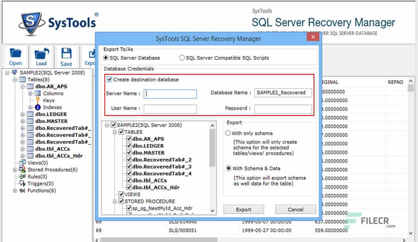 SysTools SQL Recovery 13.8