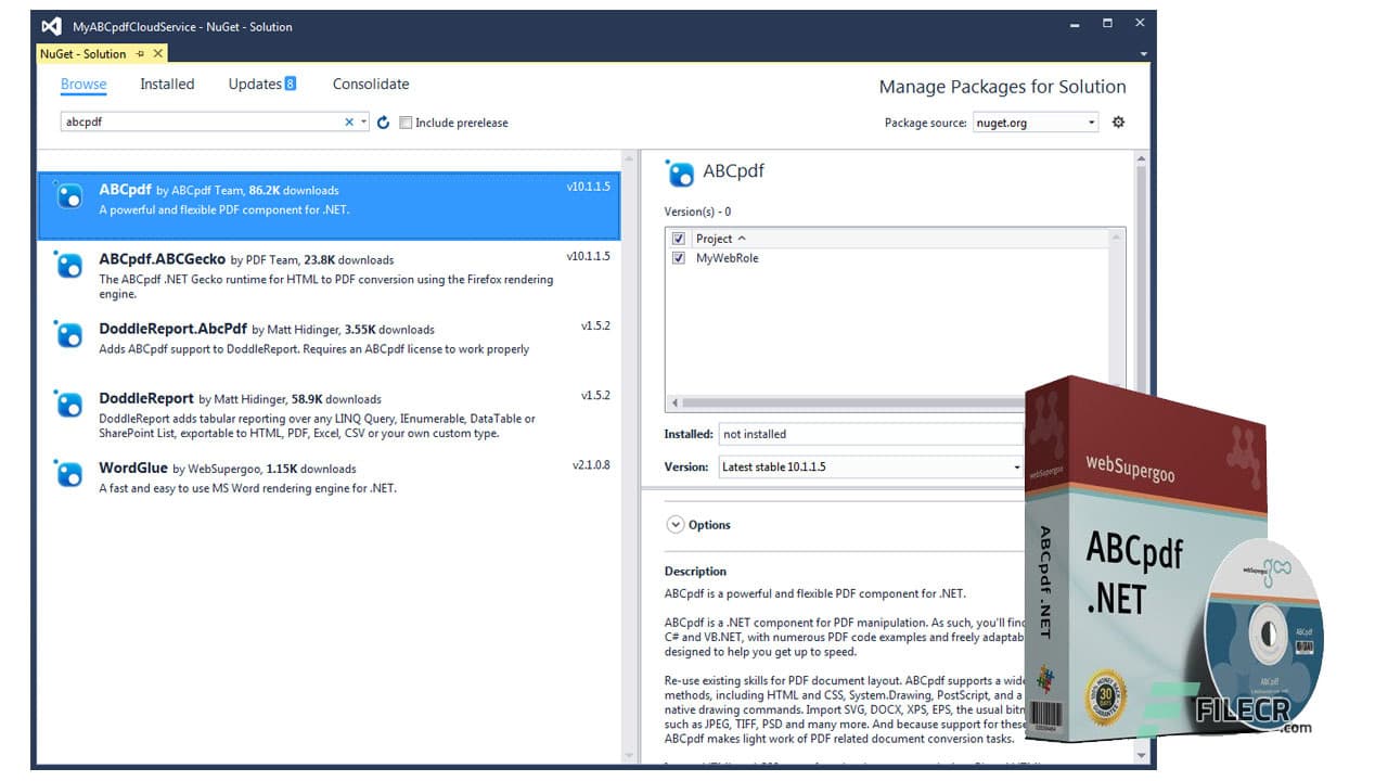 WebSupergoo ABCpdf DotNET 11.314