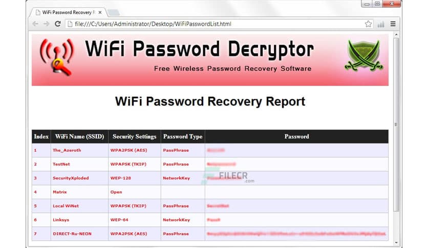 WiFi Password Decryptor 18.0