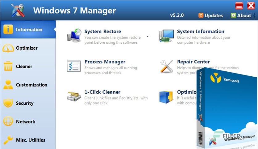 Yamicsoft Windows 7 Manager 5.2.0