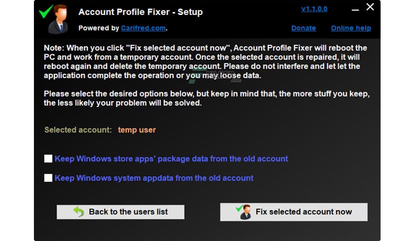 Account Profile Fixer 1.9.0.0