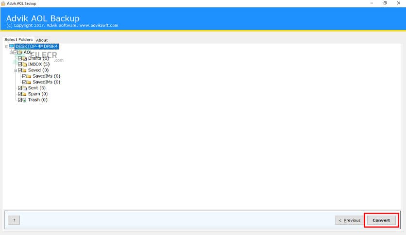 Advik AOL Backup 4.0