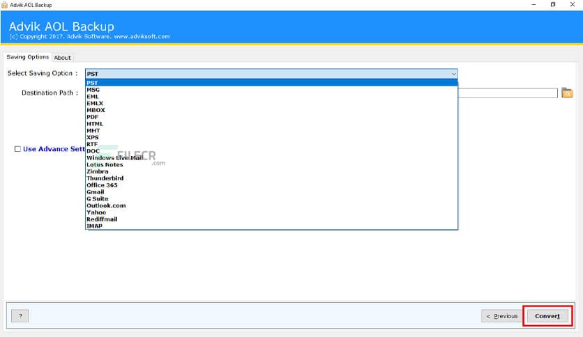 Advik AOL Backup 4.0
