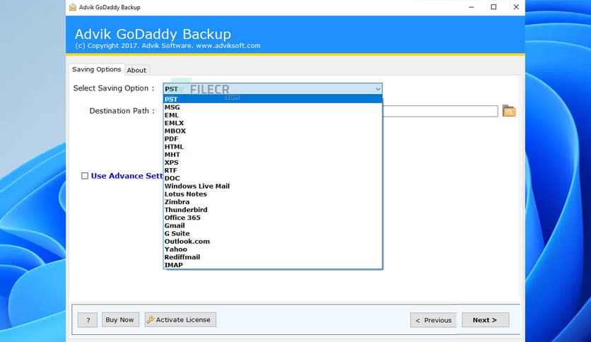 Advik GoDaddy Backup 3.2