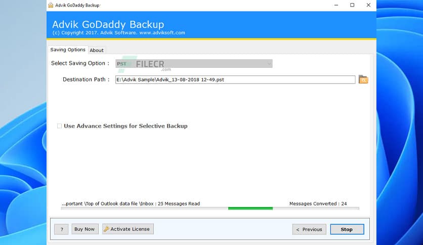 Advik GoDaddy Backup 3.2