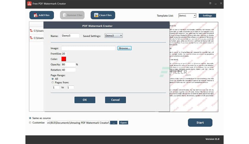 Amazing PDF Watermark Creator 11.8.0.0