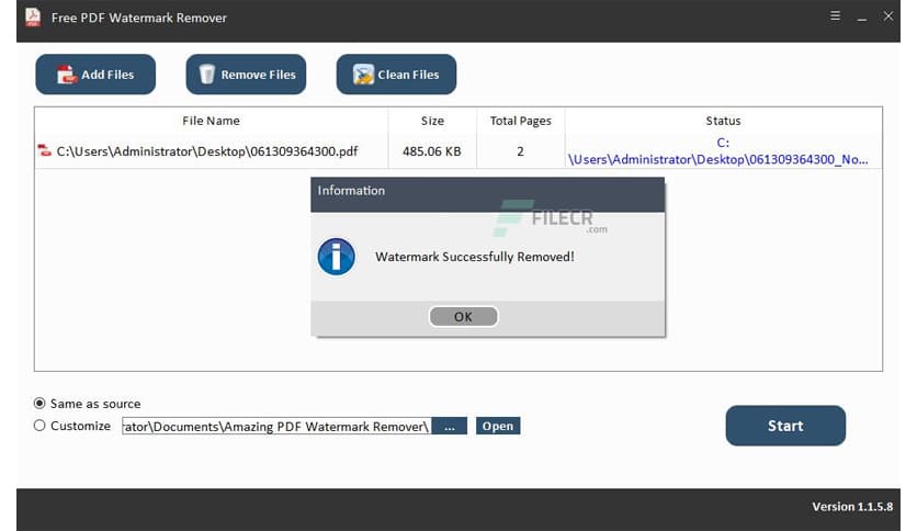 Amazing PDF Watermark Remover 1.1.5.8
