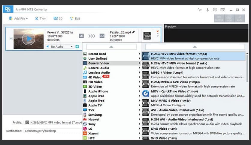 AnyMP4 MTS Converter 7.2.38
