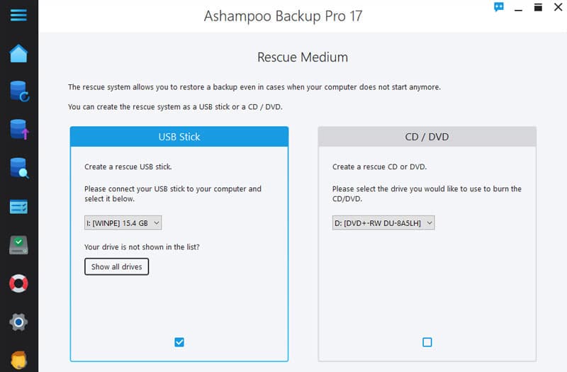 Ashampoo Backup Pro v17.03 Rescue System