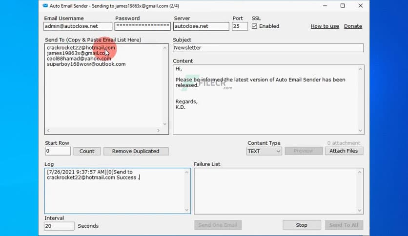 Auto Email Sender Pro 1.6