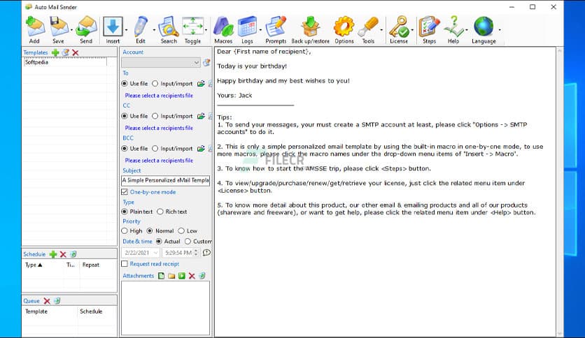 Auto Mail Sender Enterprise 18.4.109